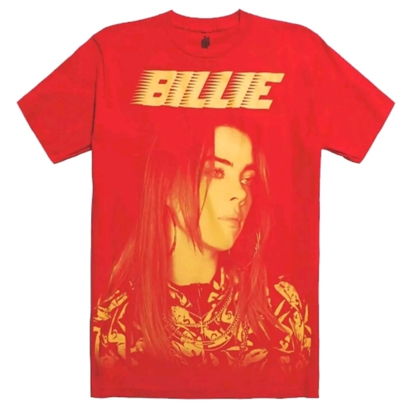 Billie Eilish Orange Portrait Racer Shirt - Picture 2 of 2